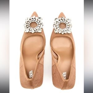 Zara lace embellished shoes